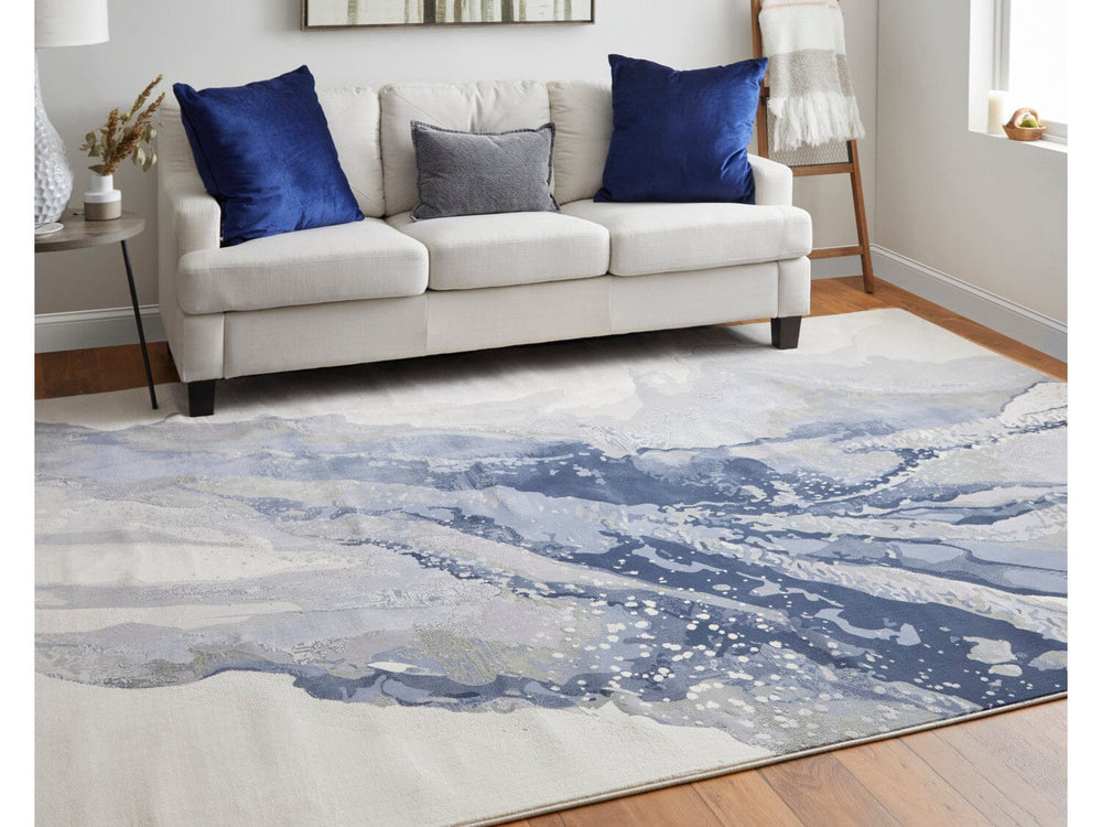 2' X 3' Blue/Gray/Ivory Clio Modern Abstract - Area Rug 
