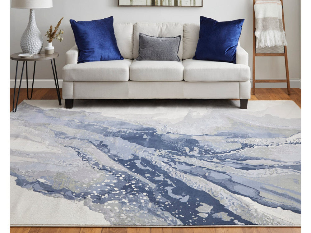 2' X 3' Blue/Gray/Ivory Clio Modern Abstract - Area Rug 