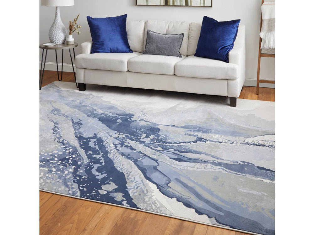 2' X 3' Blue/Gray/Ivory Clio Modern Abstract - Area Rug 