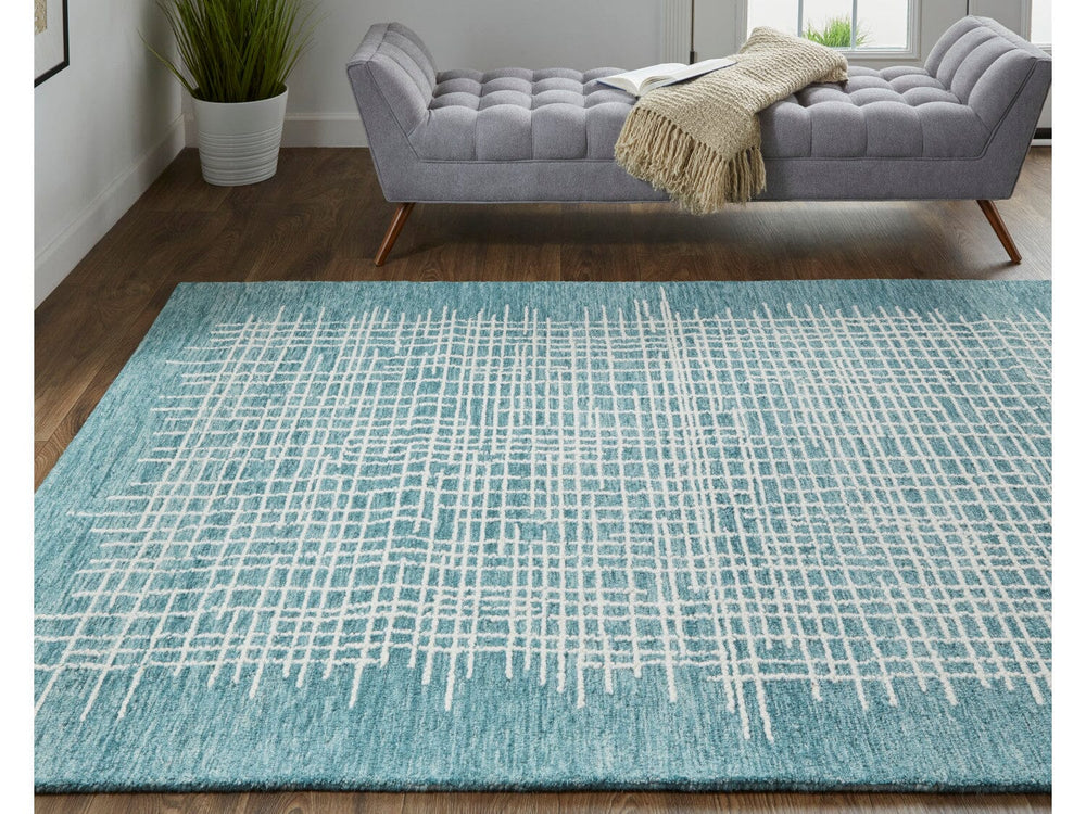 2' X 3' Blue/Green/Ivory Maddox Transitional Abstract - Accent Rug 