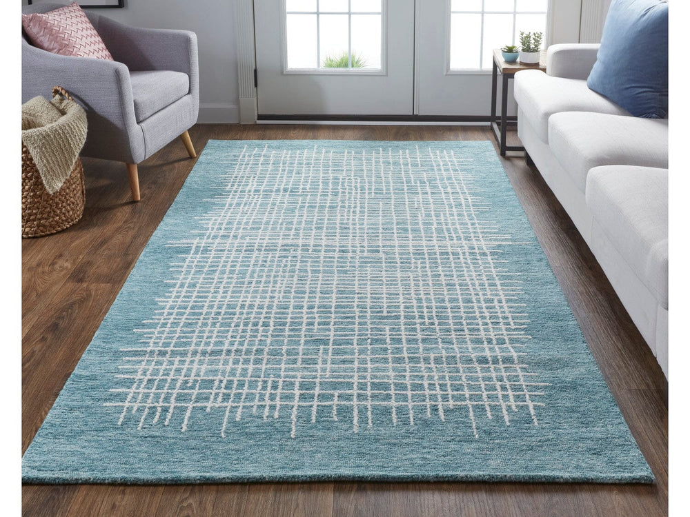 2' X 3' Blue/Green/Ivory Maddox Transitional Abstract - Accent Rug 