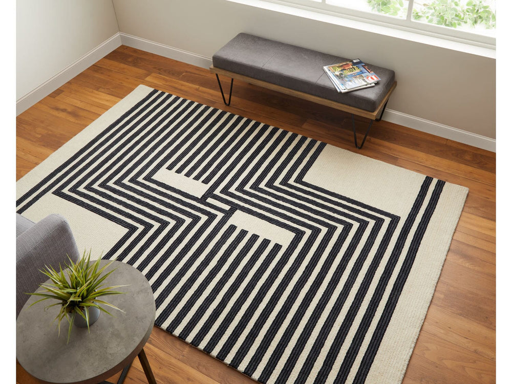 2' X 3' Gray/Ivory/Black Maguire Transitional Abstract - Accent Rug 