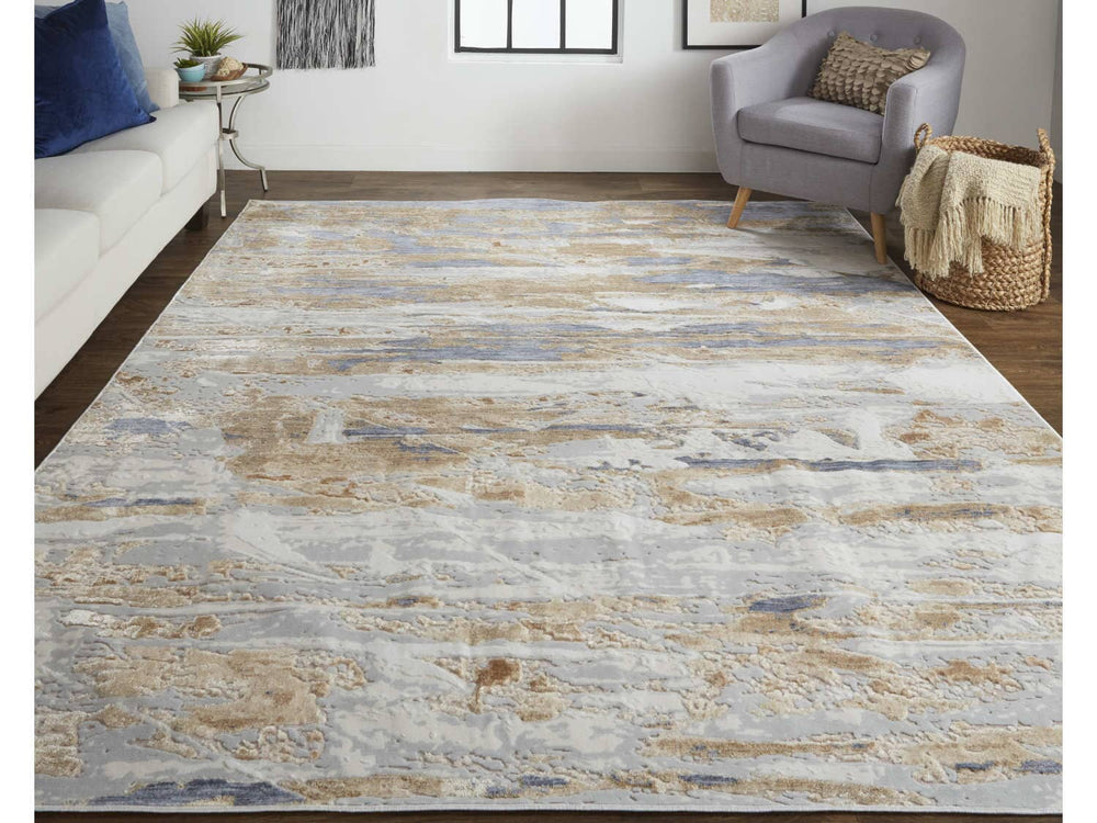 2' X 3' Tan/Orange/Ivory Laina Transitional Abstract - Accent Rug 