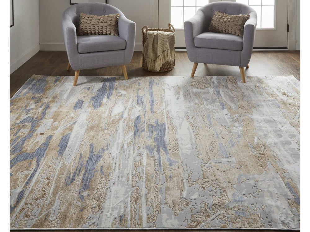 2' X 3' Tan/Orange/Ivory Laina Transitional Abstract - Accent Rug 
