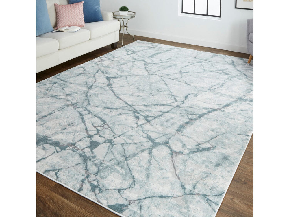 2X3 Blue/Gray/Ivory Atwell Transitional Abstract - Accent Rug 