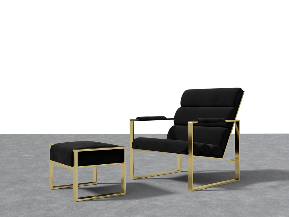 Chair + Ottoman Velvet/Black Vänt Bënkel 