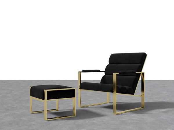 Chair + Ottoman Velvet/Black Vänt Bënkel | VACHOT-VBL-GL