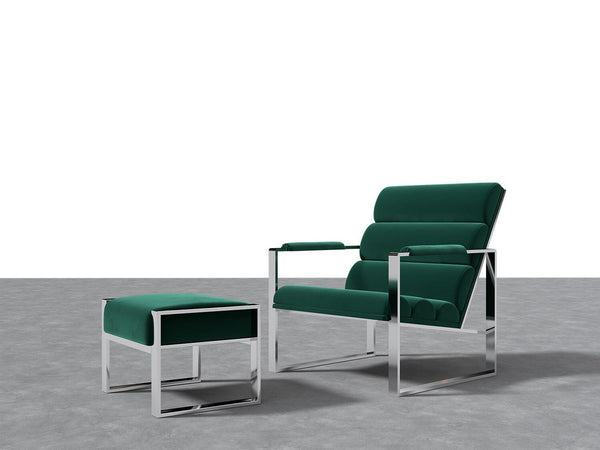 Chair + Ottoman Velvet/Emerald Green Vänt Bënkel | VACHOT-VEG-SL