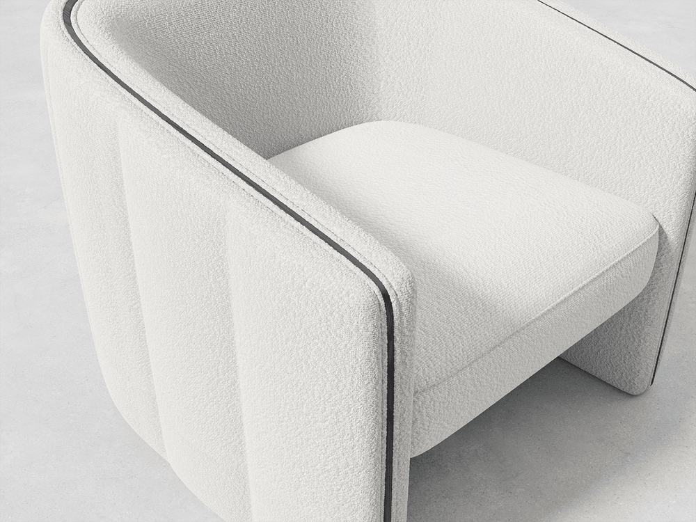 Boucle/Ivory Black Oak Vänt Hugger Chair 