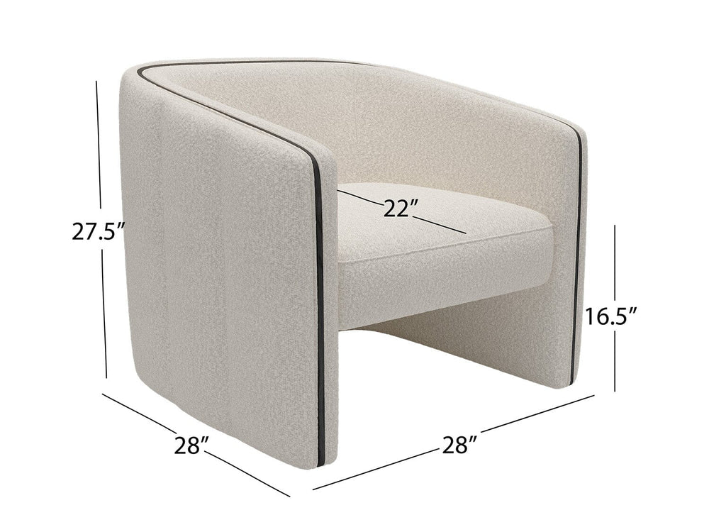 Boucle/Ivory Black Oak Vänt Hugger Chair 
