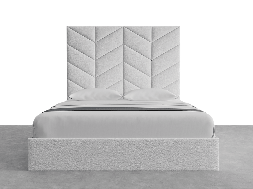 Boucle Ivory Chevron Panels Layouts King Size 