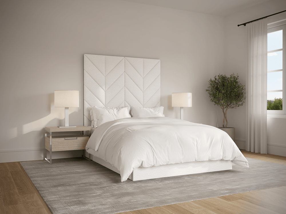 Boucle Ivory Chevron Panels Layouts Queen Size 