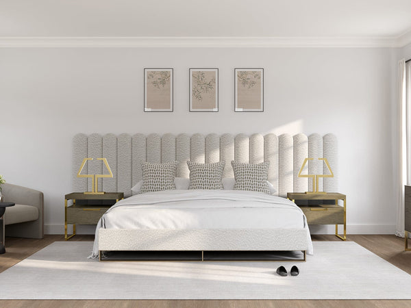 Boucle Ivory Scalloped Panels Bondi layout | VAVER-BCWH-WK