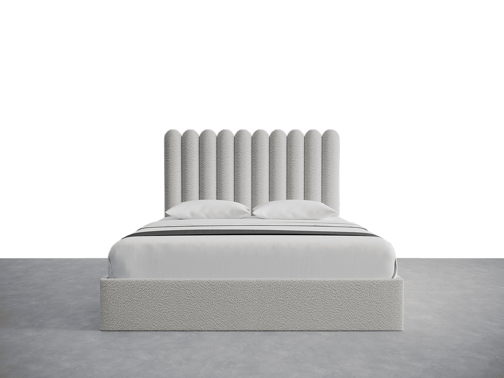 Boucle Ivory Scalloped Panels Layouts California King 
