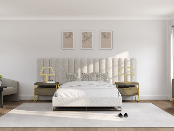 Boucle Ivory Scalloped Panels Matira layout | VAVER-BCWH-WQ