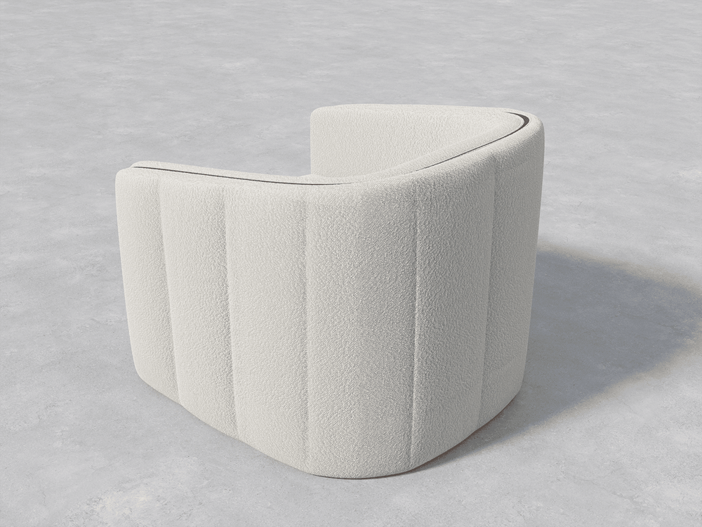 Boucle/Ivory Walnut Vänt Hugger Chair 