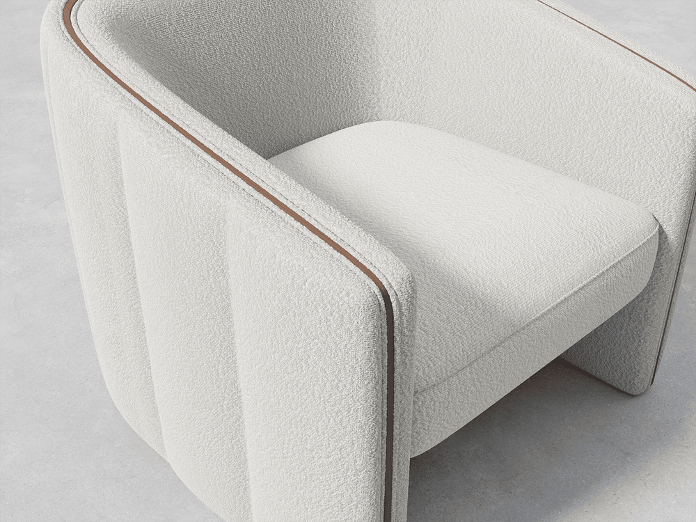 Boucle/Ivory Walnut Vänt Hugger Chair 