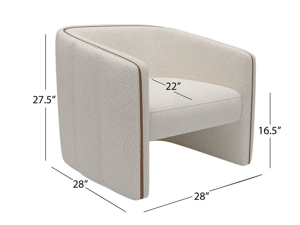 Boucle/Ivory Walnut Vänt Hugger Chair 
