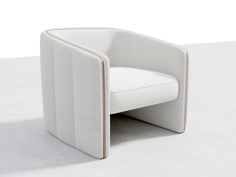 Boucle/Ivory Walnut Vänt Hugger Chair 