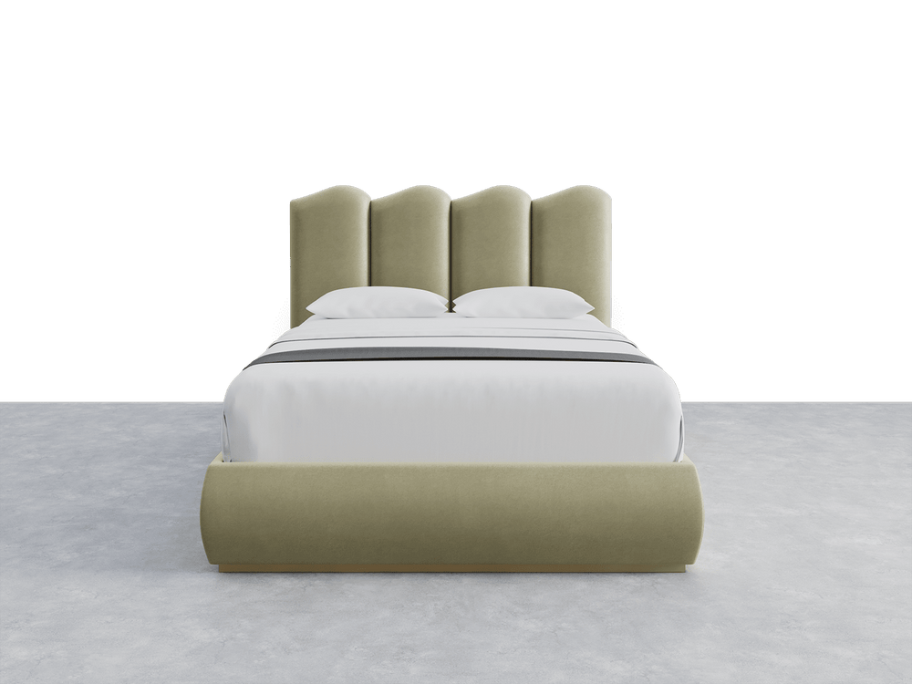 Faux Mohair Green Luna Headboard Alba Layout - 61