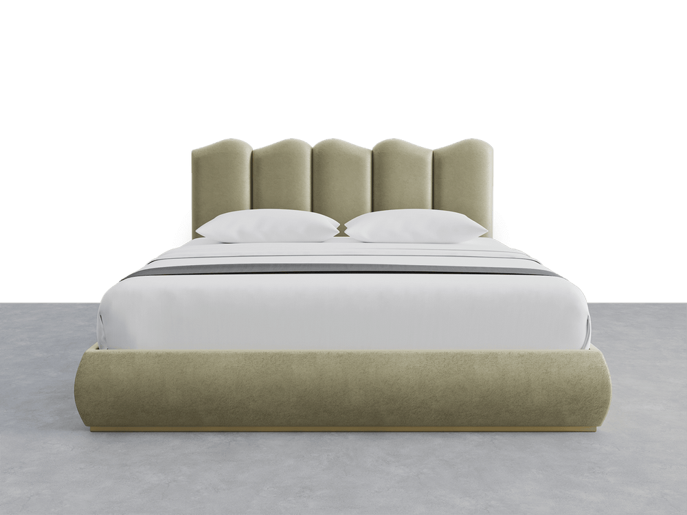 Faux Mohair Green Luna Headboard Amore Layout - 76