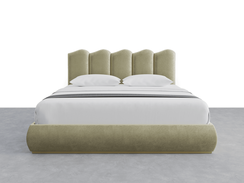 Faux Mohair Green Luna Headboard Aurora Layout - 76