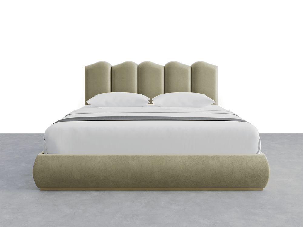 Faux Mohair Green Luna Headboard Nido Layout - 76