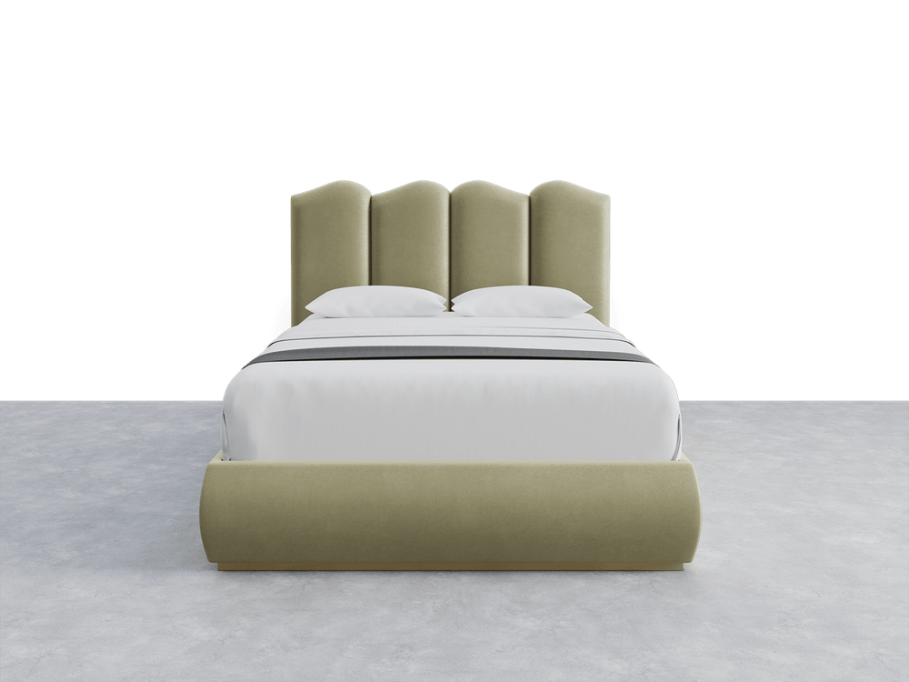 Faux Mohair Green Luna Headboard Riva Layout - 61