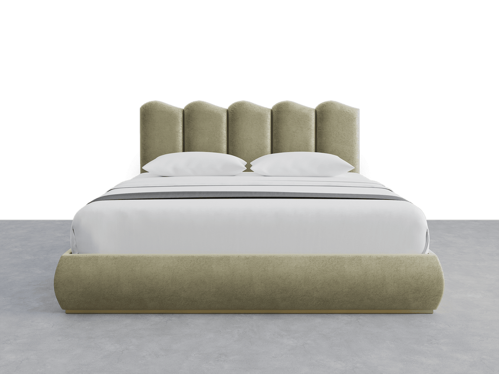 Faux Mohair Green Luna Headboard Sogno Layout - 76