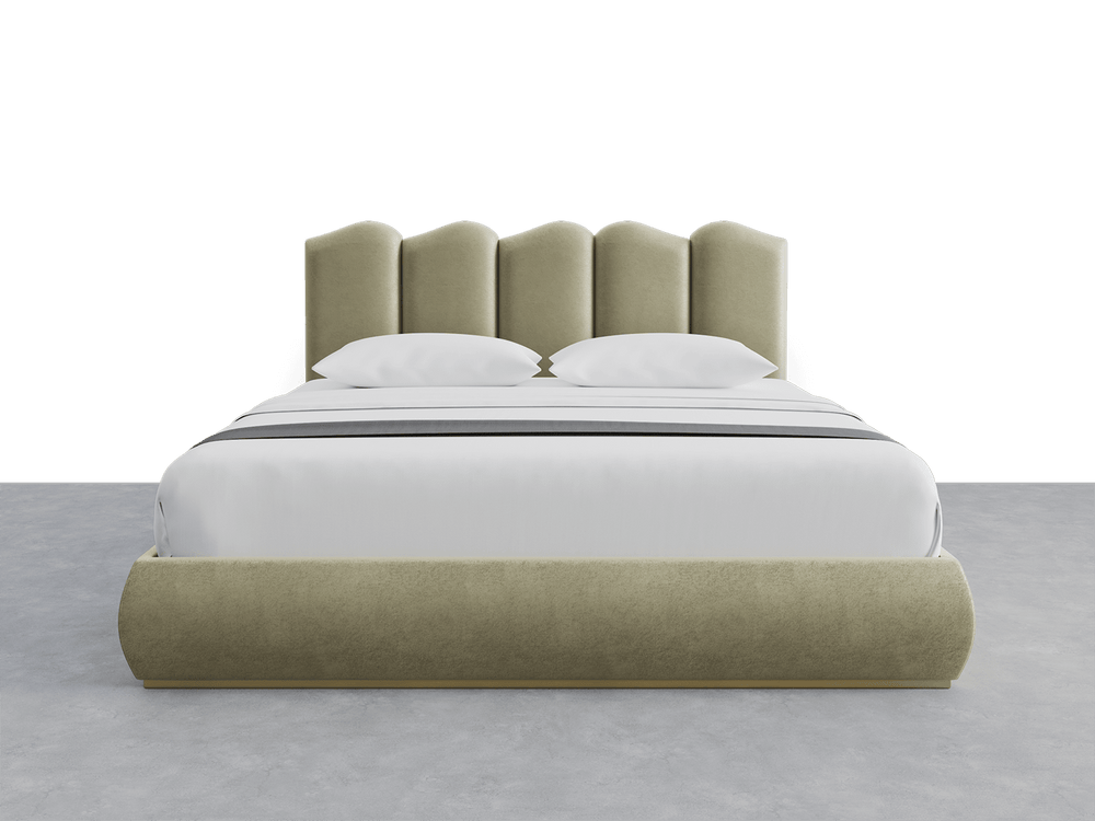 Faux Mohair Green Luna Headboard Stella Layout - 76