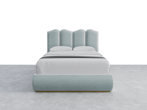 Faux Mohair Sky Luna Headboard Luce Layout - 61