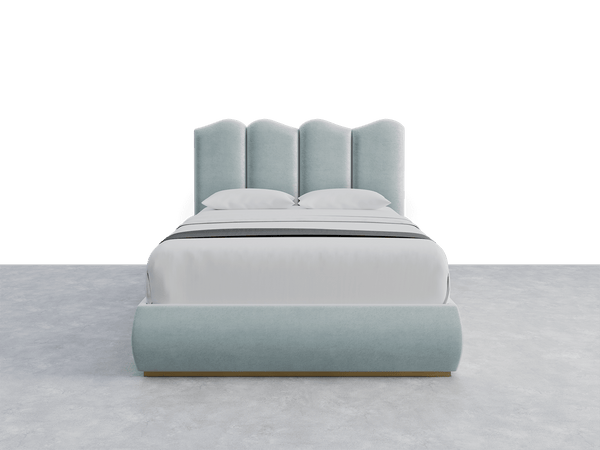 Faux Mohair Sky Luna Headboard Sole Layout - 61