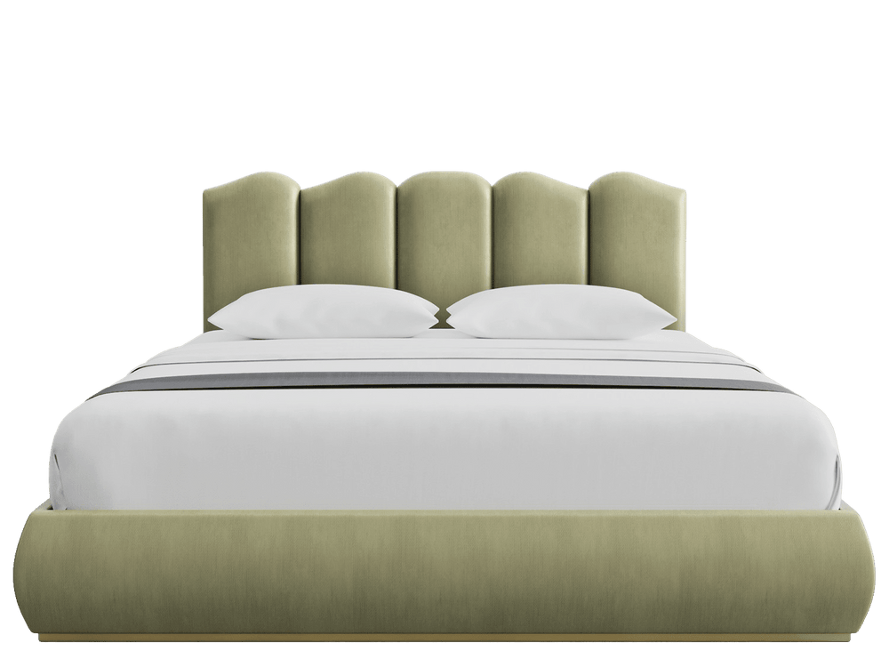 Shimmery Velvet Green Luna Bed X Marianna Fiorin - Queen Size 