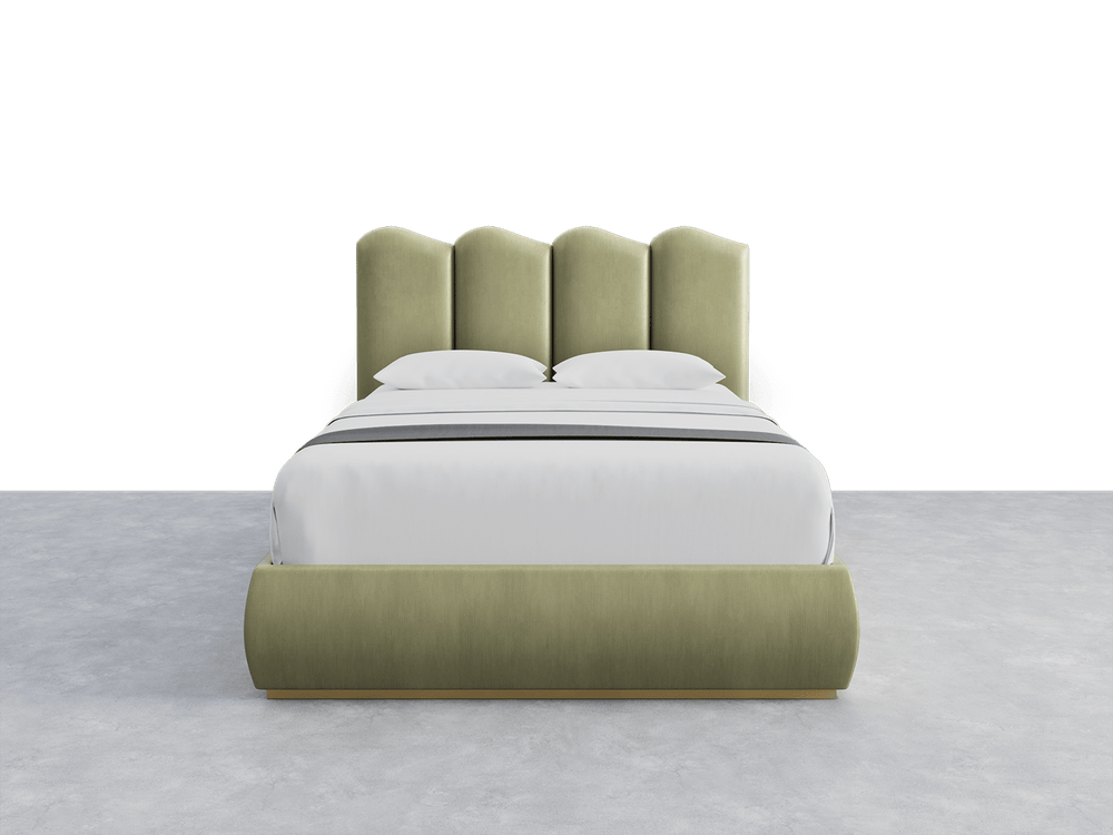 Shimmery Velvet Green Luna Headboard Aria Layout - 61