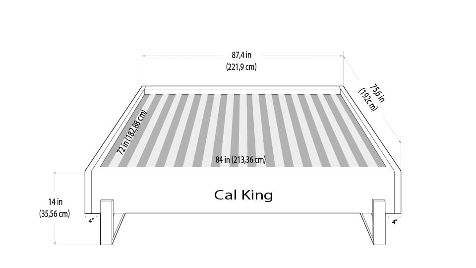 Vant Elevated Platform Bed Brushed Nickel - California King Size 