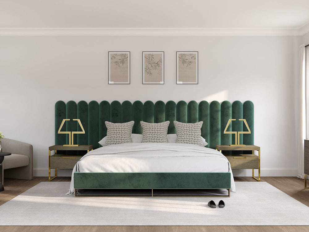Velvet Emerald Green Scalloped Panels Bondi layout 