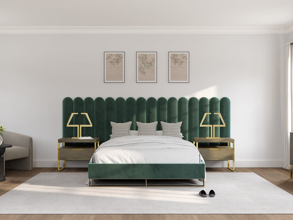 Velvet Emerald Green Scalloped Panels Matira layout 