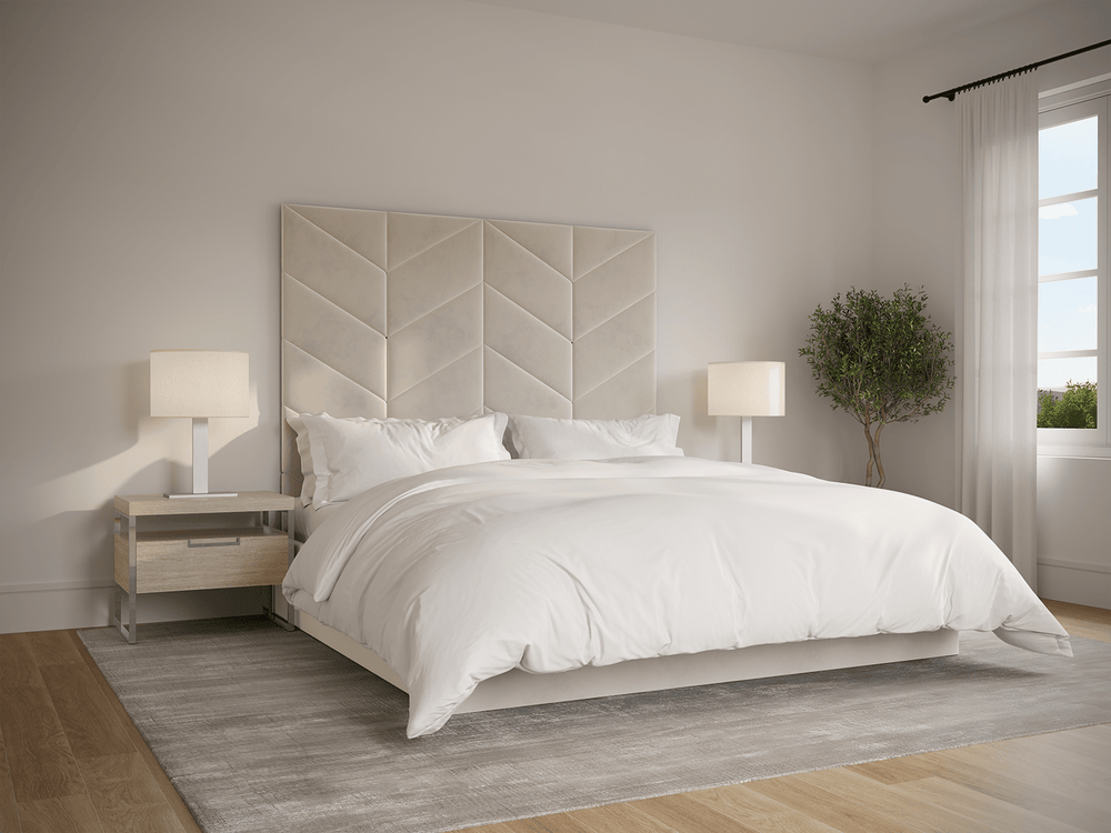 Velvet Ivory Chevron Panels Layouts King Size 