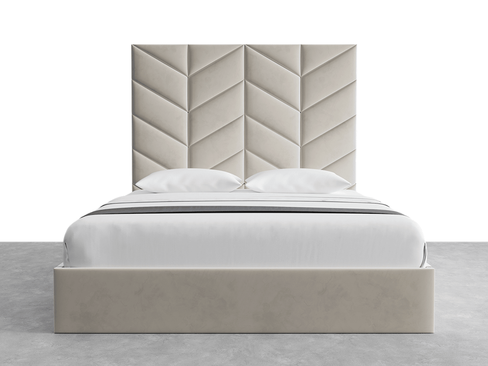 Velvet Ivory Chevron Panels Layouts King Size 