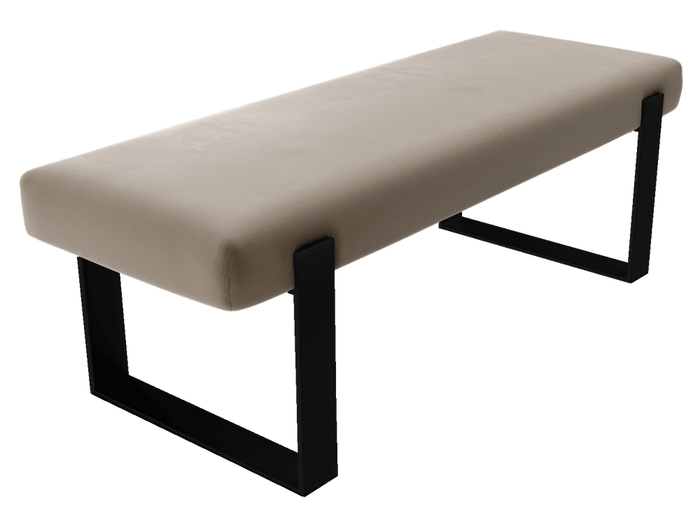 Velvet Sand Storm Vant Upholstered Bed Bench Matte Black 