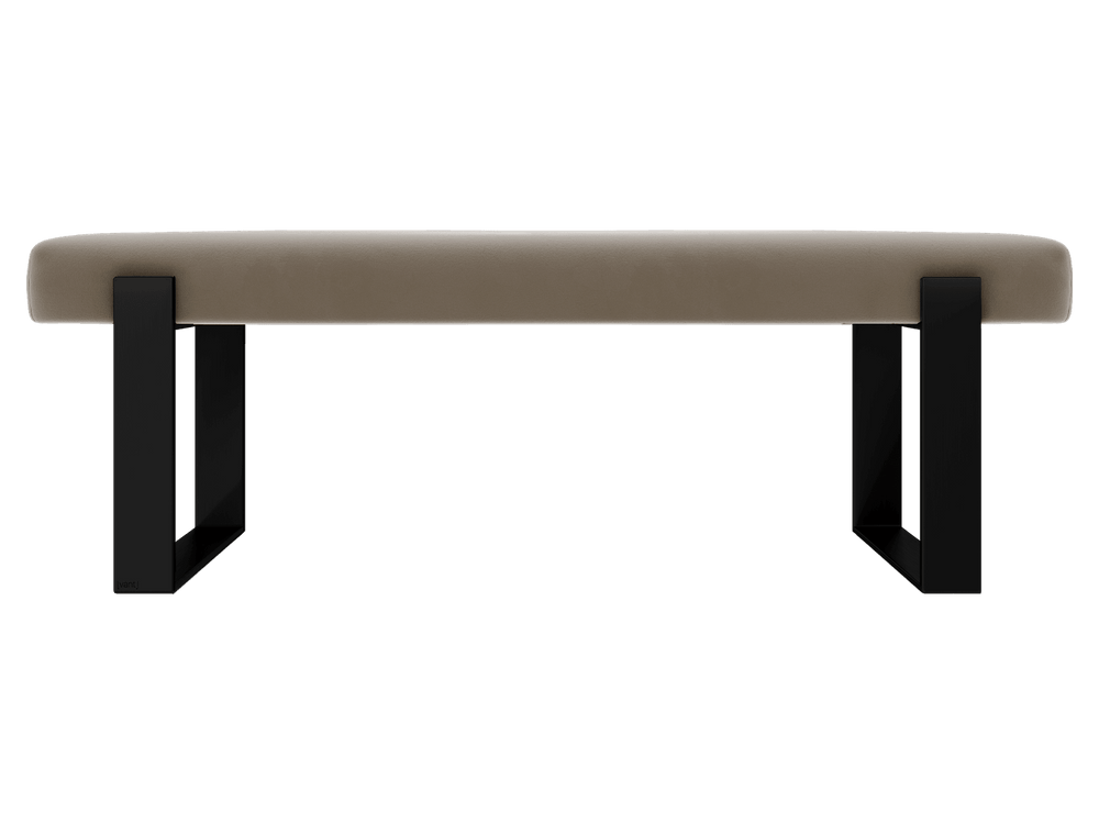 Velvet Sand Storm Vant Upholstered Bed Bench Matte Black 