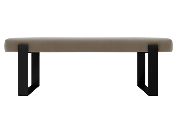 Velvet Sand Storm Vant Upholstered Bed Bench Matte Black | VA-BN-VTP-BL