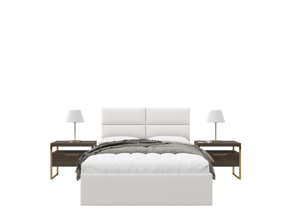 Boucle Ivory Upholstered Wall Mounted Headboard - Isabelle Layout - 60