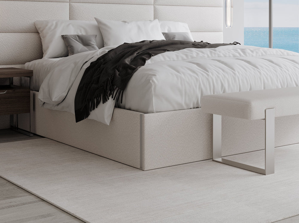 Boucle Ivory Vant Upholstered Platform Bed - Full size 