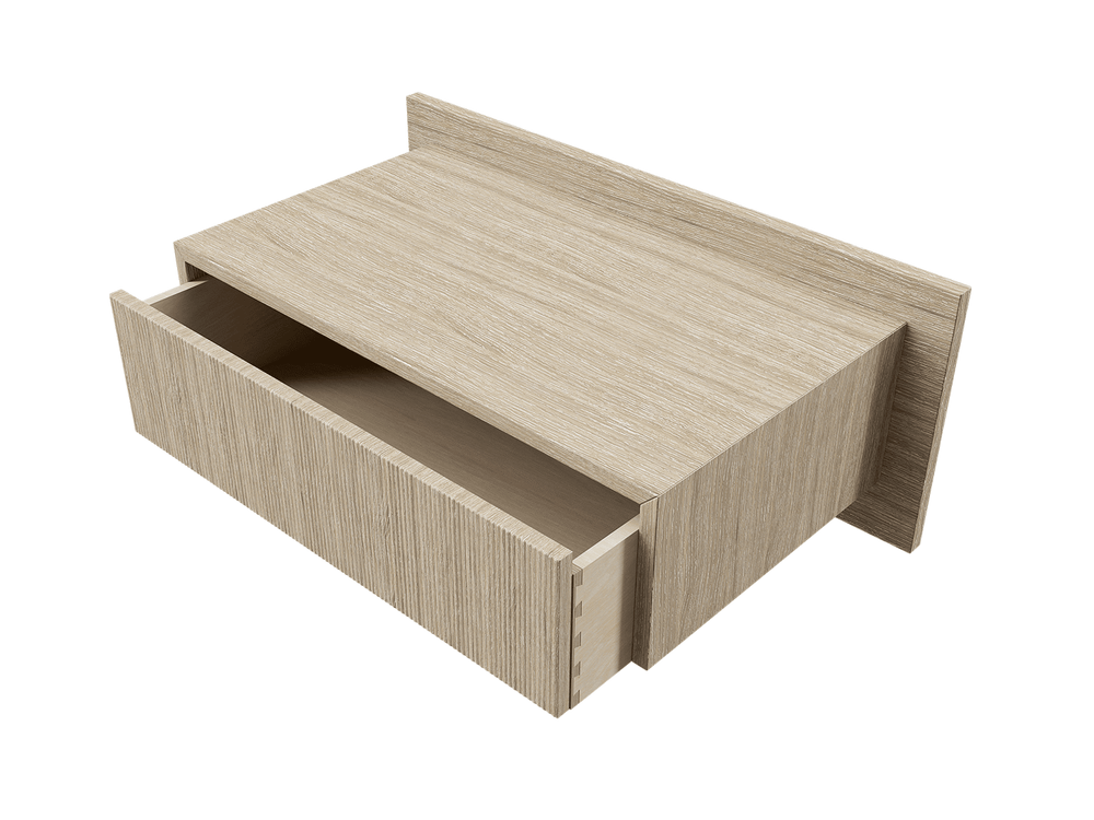 Cerused White 30 Inch Floating Nightstand 