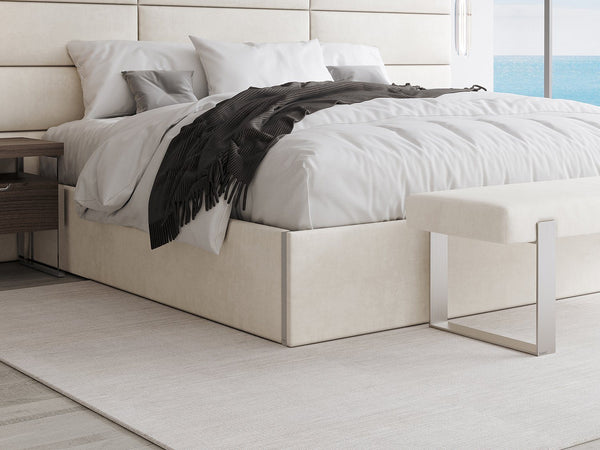 Micro Suede Neutral Sand Vant Upholstered Platform Bed - King Size | VBSNE-KN