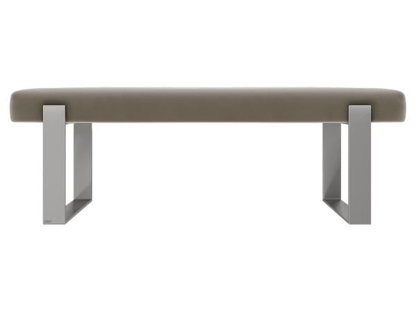 Vant Upholstered Bedroom Bench - Brushed Nickel Legs | 