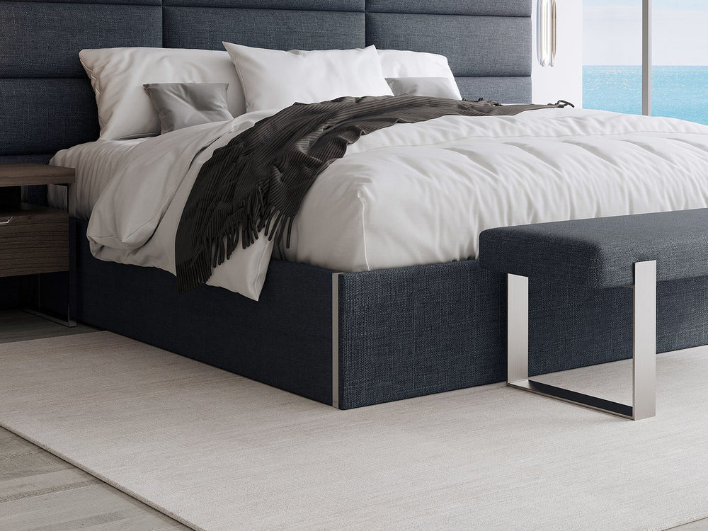Weave Blue Denim Vant Upholstered Platform Bed - Queen size 