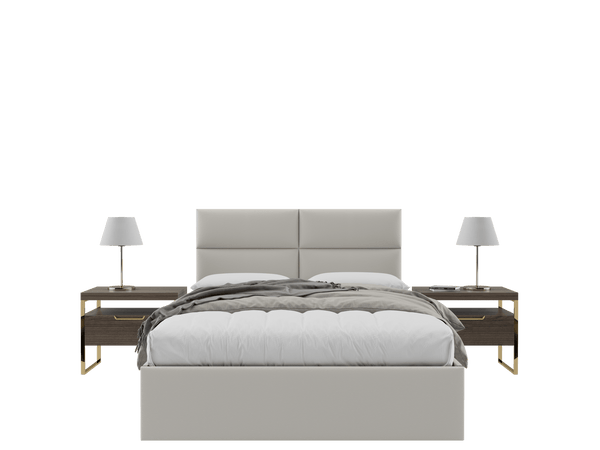 Zigrino Oyster Upholstered Wall Mounted Headboard - Isabelle Layout - 60